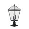 Z-Lite Talbot 3 Light Outdoor Pier Mounted Fixture, Black & Clear Beveled 579PHBR-533PM-BK - alternate 3